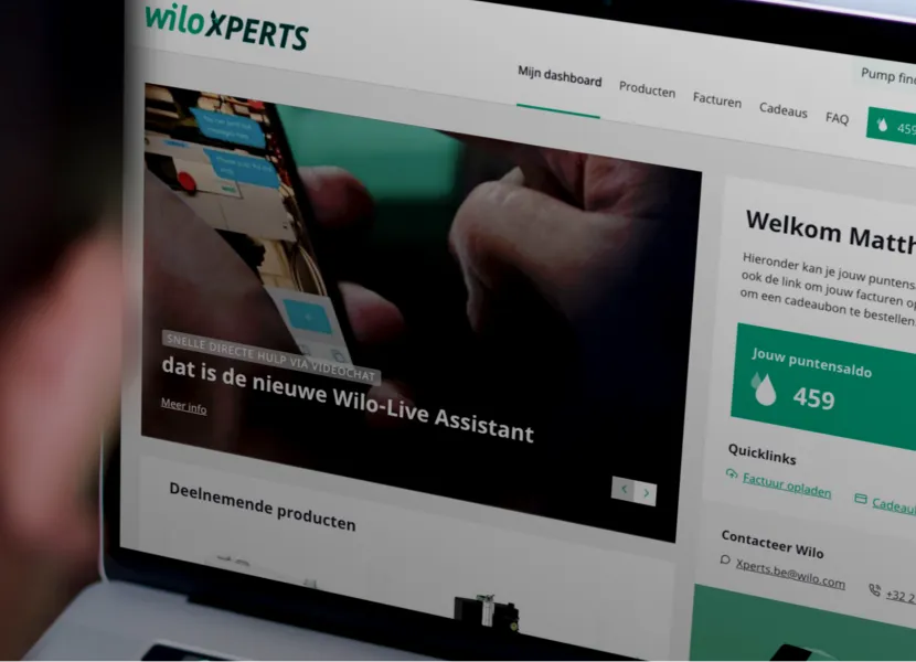 Cool online loyalty platform for Wilo